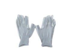 NAVI-Găng tay thun phủ PU lòng màu xám cắt 3 ngón, L (Không viền)